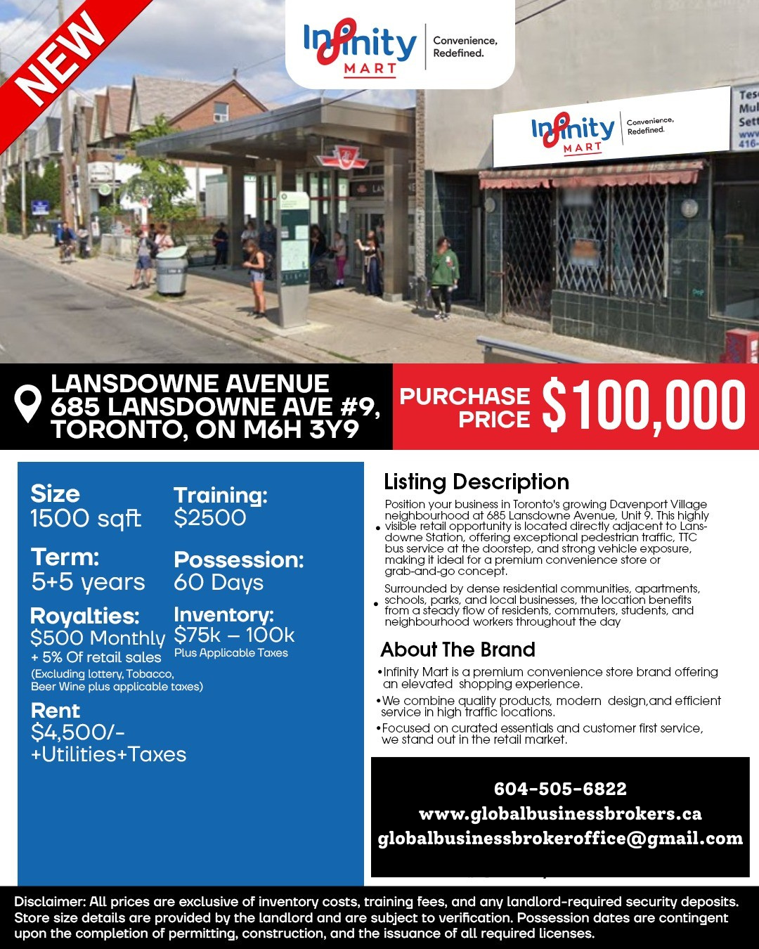 Infinity Mart Convenience Store in Lansdowne, Toronto, Ontario